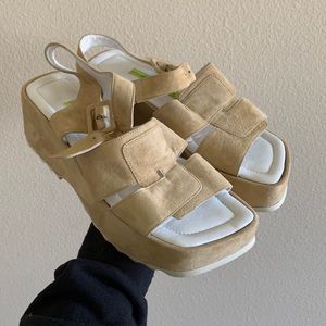 Materia Prima BY Goffredo Fantini Suede Platform Y2K Ankle Sandal